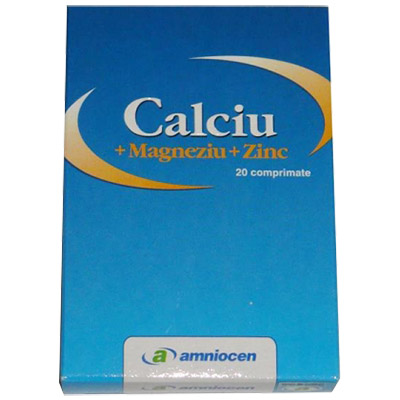 Amniocen Calciu + Magneziu + Zinc 20 CP