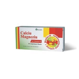 Biofarm Calciu Magneziu cu Vit D3 - 30 comprimate