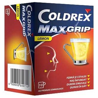 GlaxoSmith Coldrex MaxGrip LEMON pulbere orala/ 10 plicuri