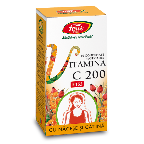 Fares - Vitamina C 200 mg cu Măceșe și Cătină, F152