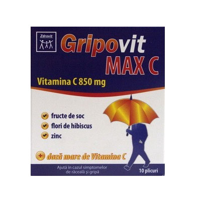 Zdrovit Gripovit MaxC 10 plicuri