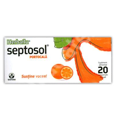 Biofarm Herbaflu Septosol portocale 20cp